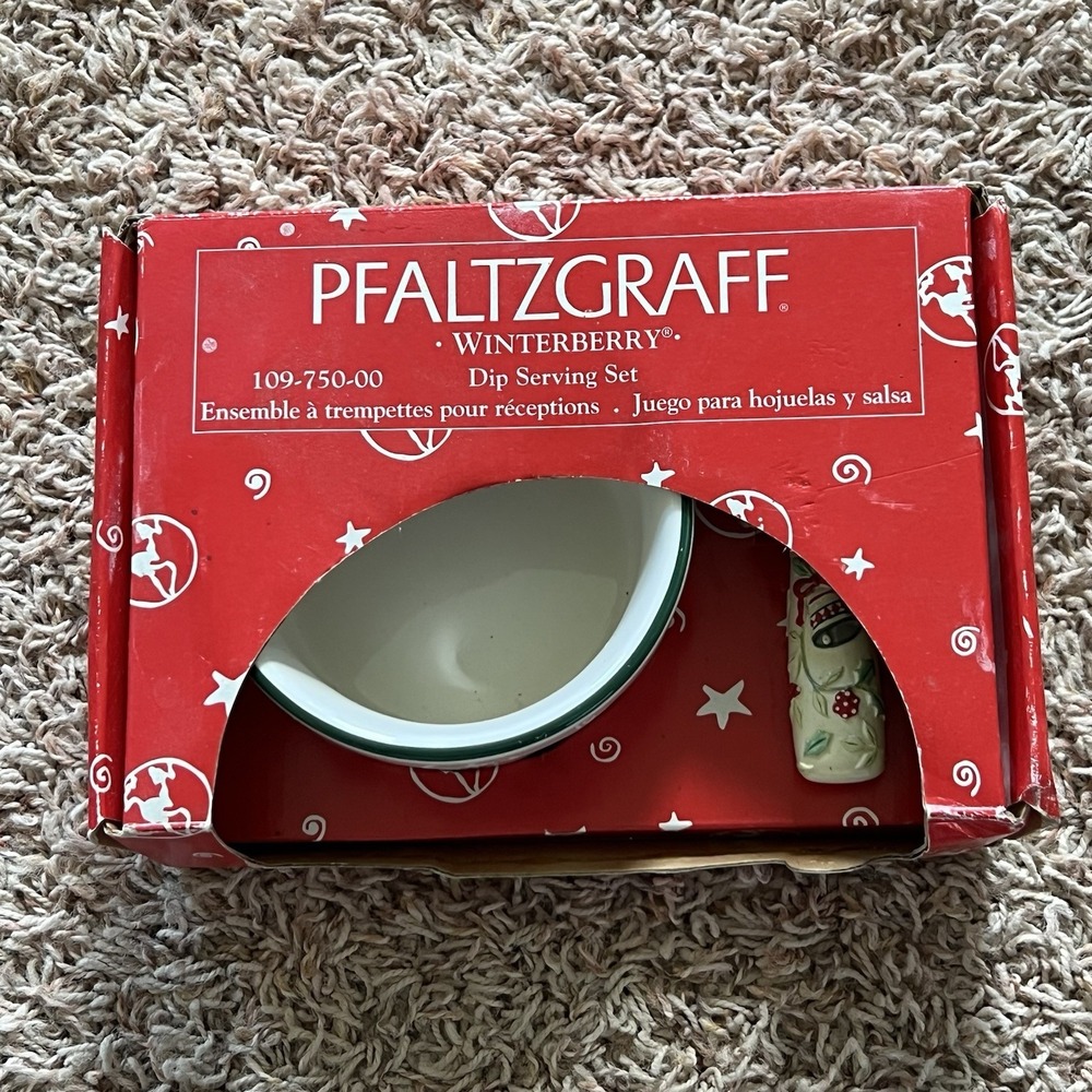 Pfaltzgraff Winterberry Vintage Dip Serving Set Christmas Holiday 1988